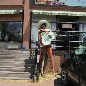 Guitarist statue in Madrid, New Mexico