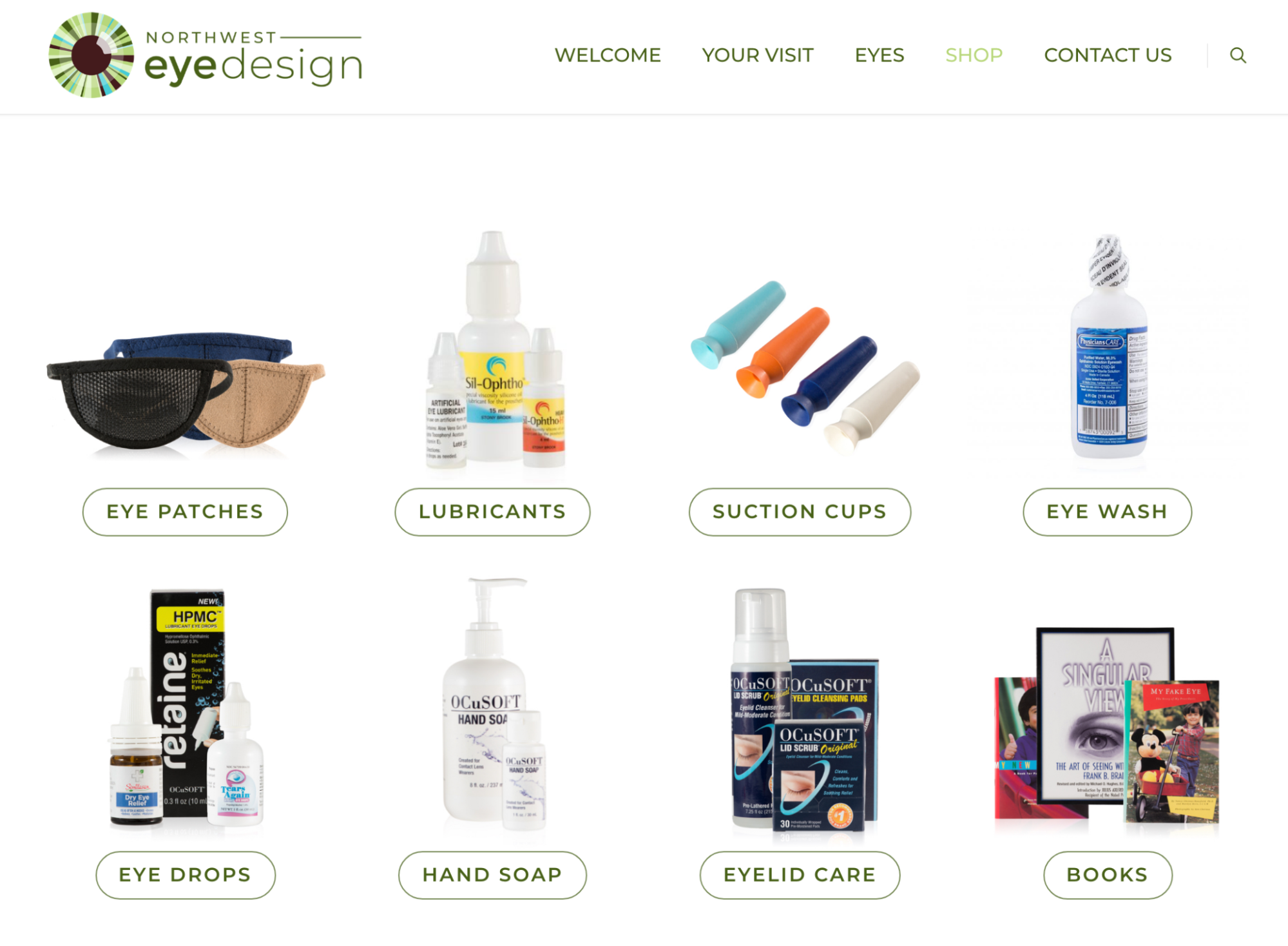 products listed on Northwest Eye Design's site