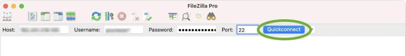 Quickconnect button in FileZilla