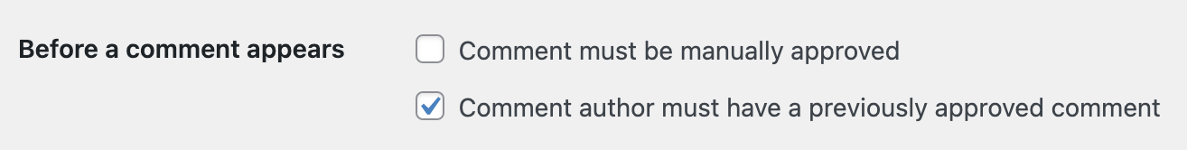 requiring comment authors to have a previously-approved comment