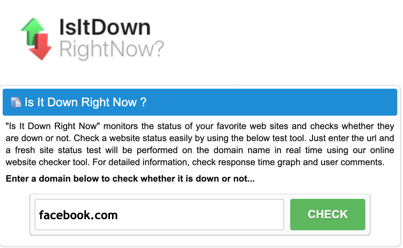 IsItDown site lookup service