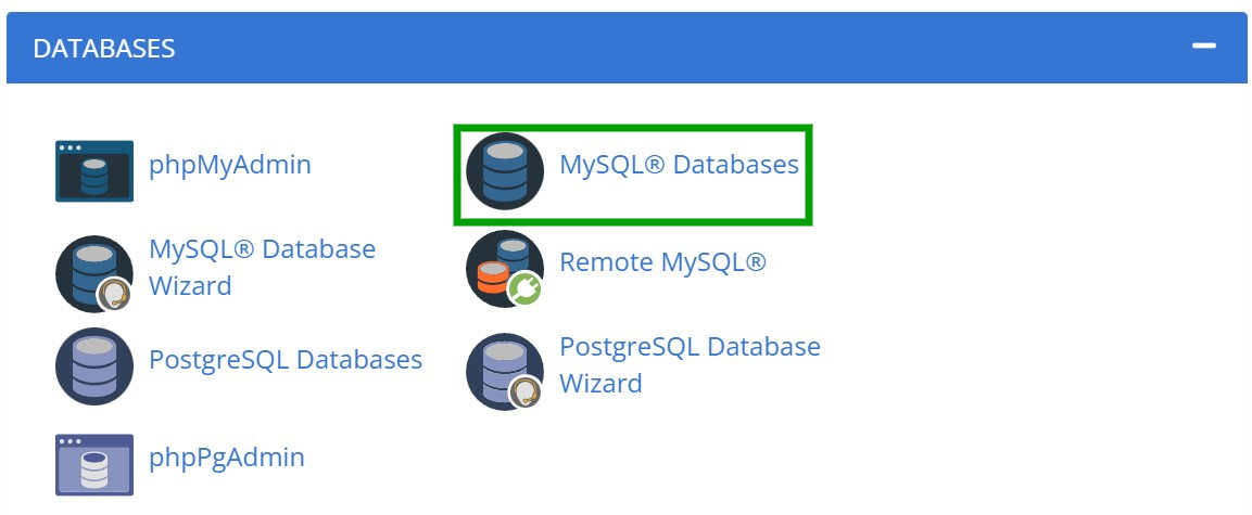 MySQL Databases option in cpanel