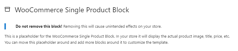 WooCommerce Single Product block