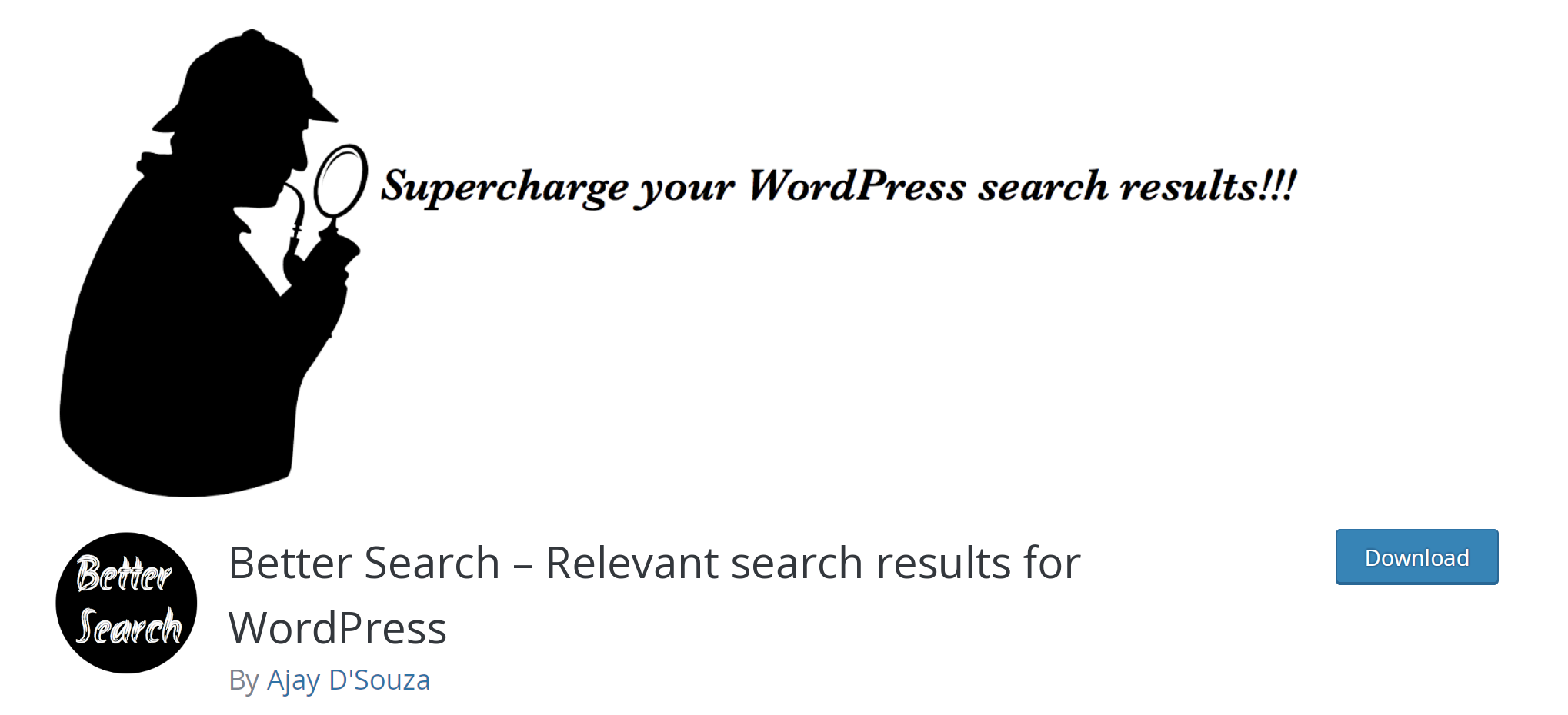 Better Search listing in the WordPress repository