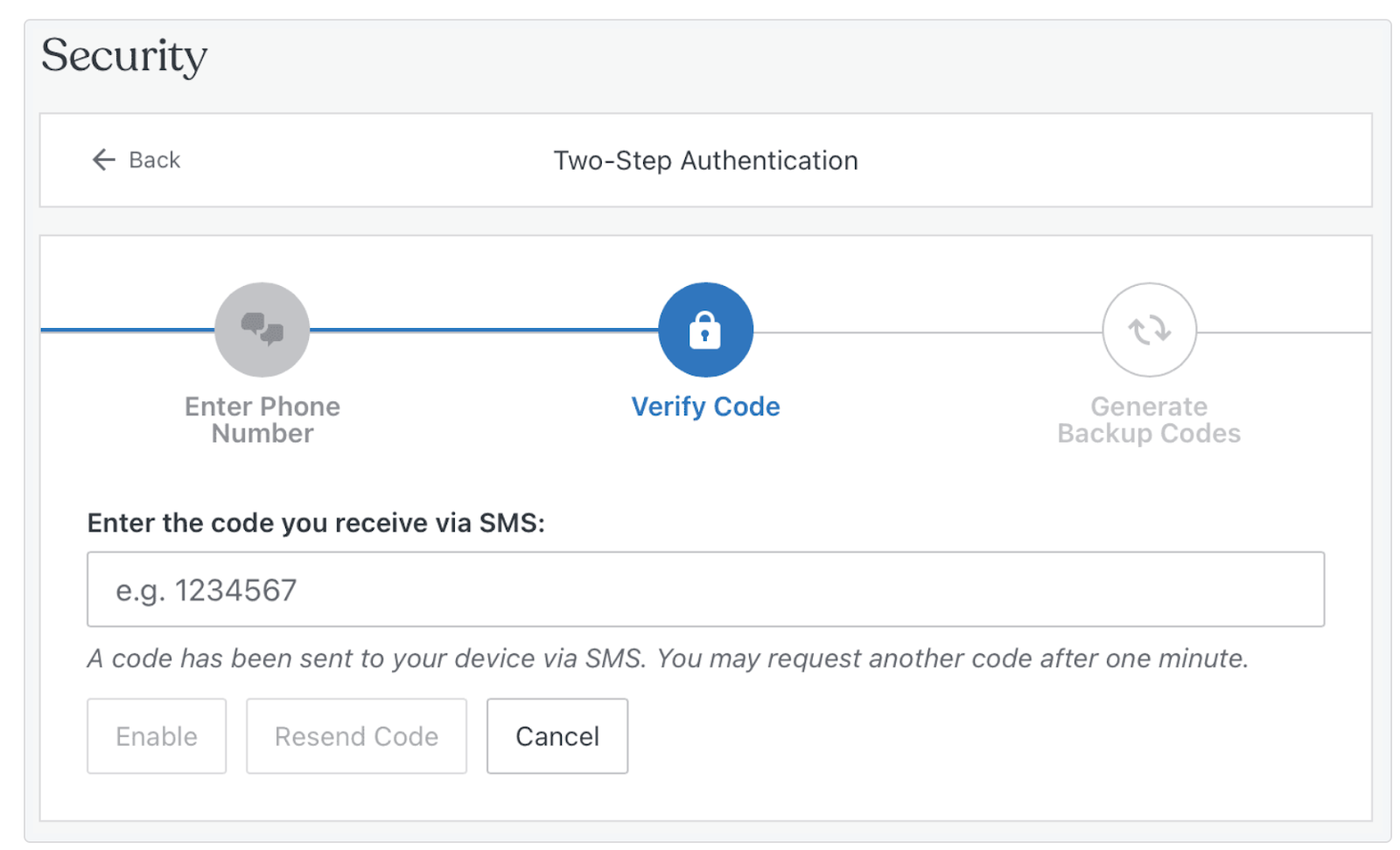 setting up two-factor authentication