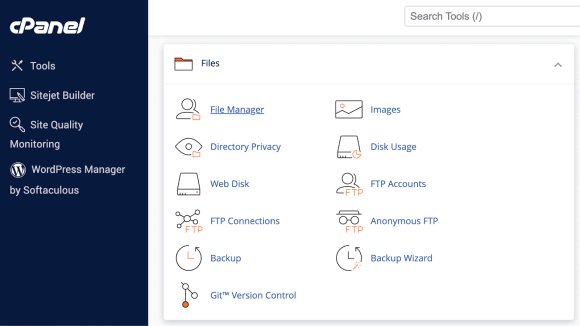 For this next step, return to the cPanel dashboard. Go to Files → File Manager